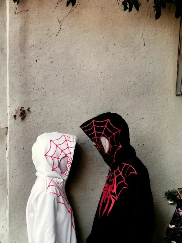 LZRUS Spiderman Hoodie Collection – Black and White Marvel Zip Up Hoodie India