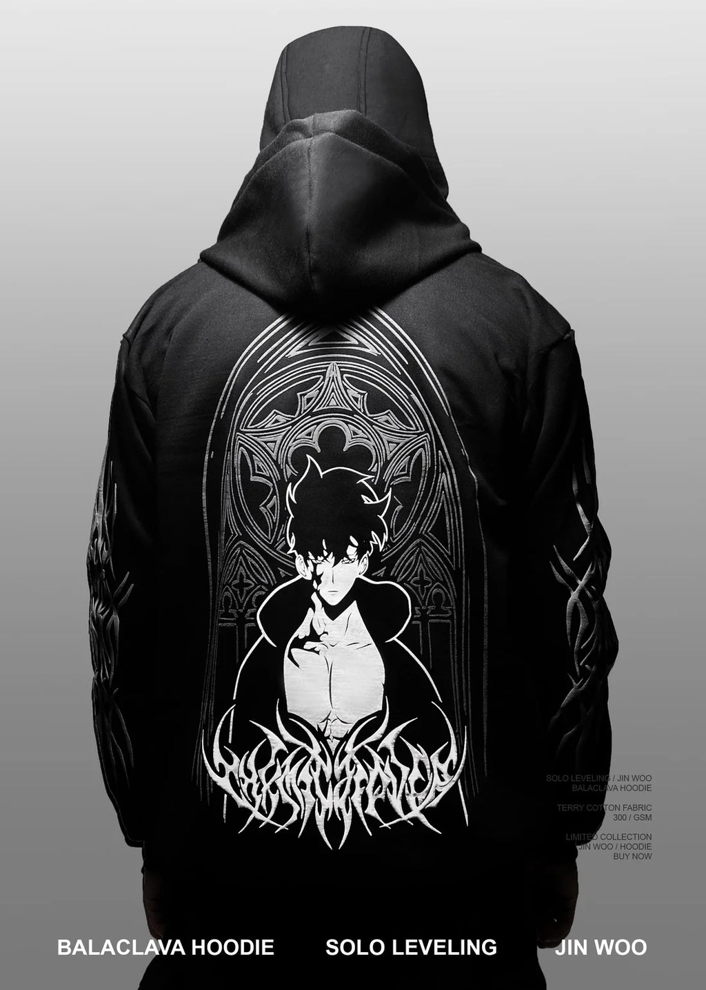 Oversized streetwear hoodie with anime design – Jin Woo Edition