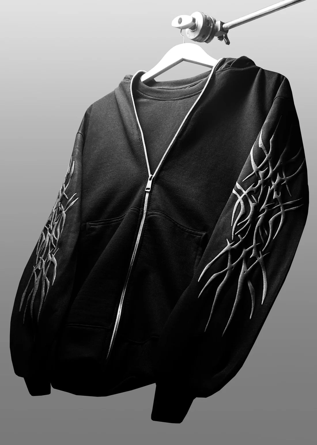 Premium anime hoodie with front zip and mask hood