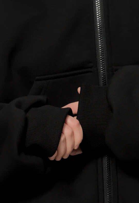 Close-up of women’s face-covering hoodie balaclava