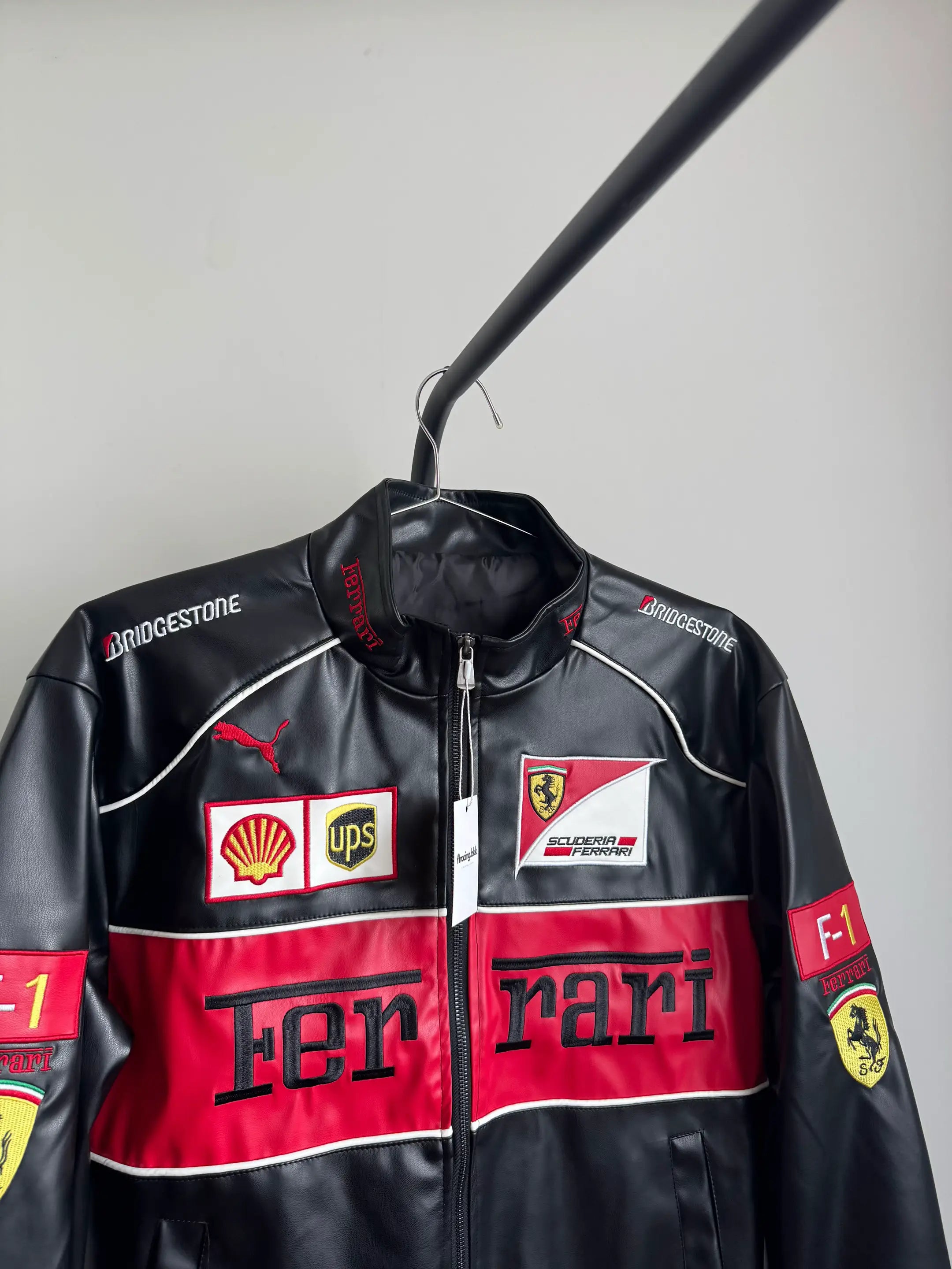 Buy black Ferrari leather jacket online in India – LZRUS official