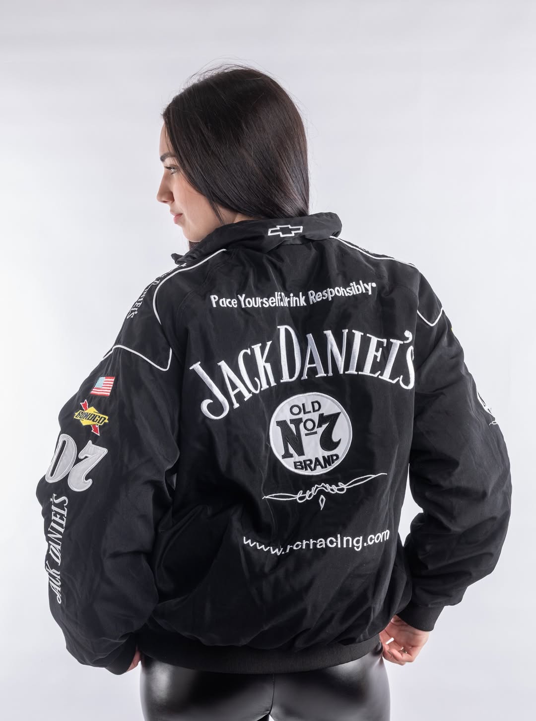 Back embroidery Jack Daniels logo jacket for women