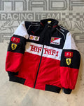 Ferrari F1 printed racing jacket front view – LZRUS streetwear India