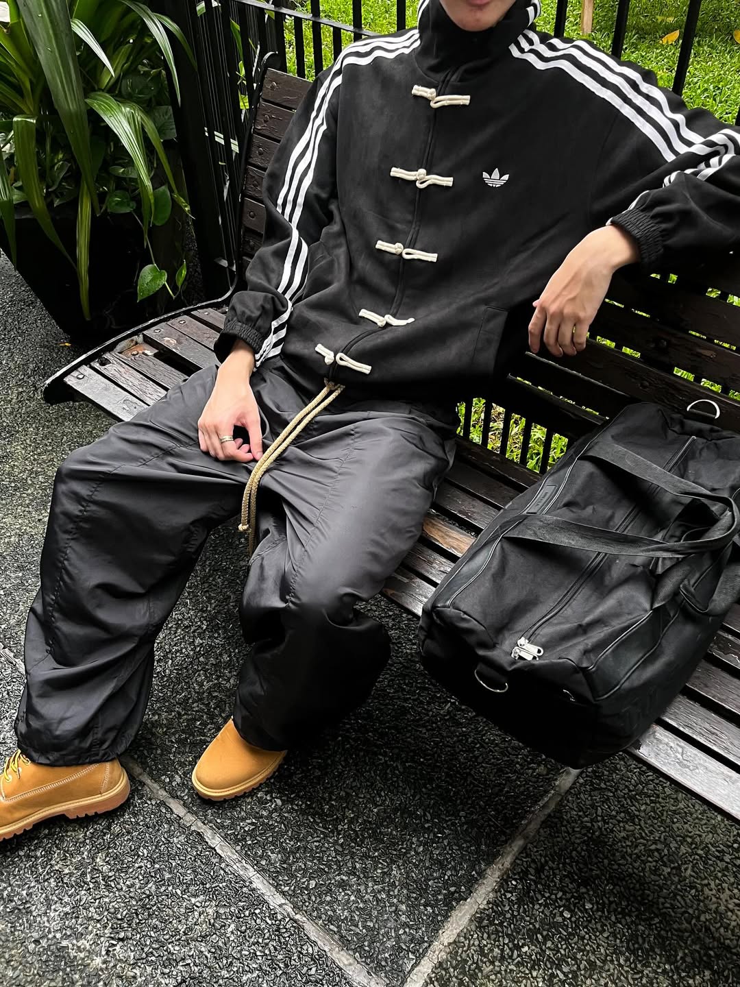 Black CNY Jackets unisex fit worn as modern festival streetwear