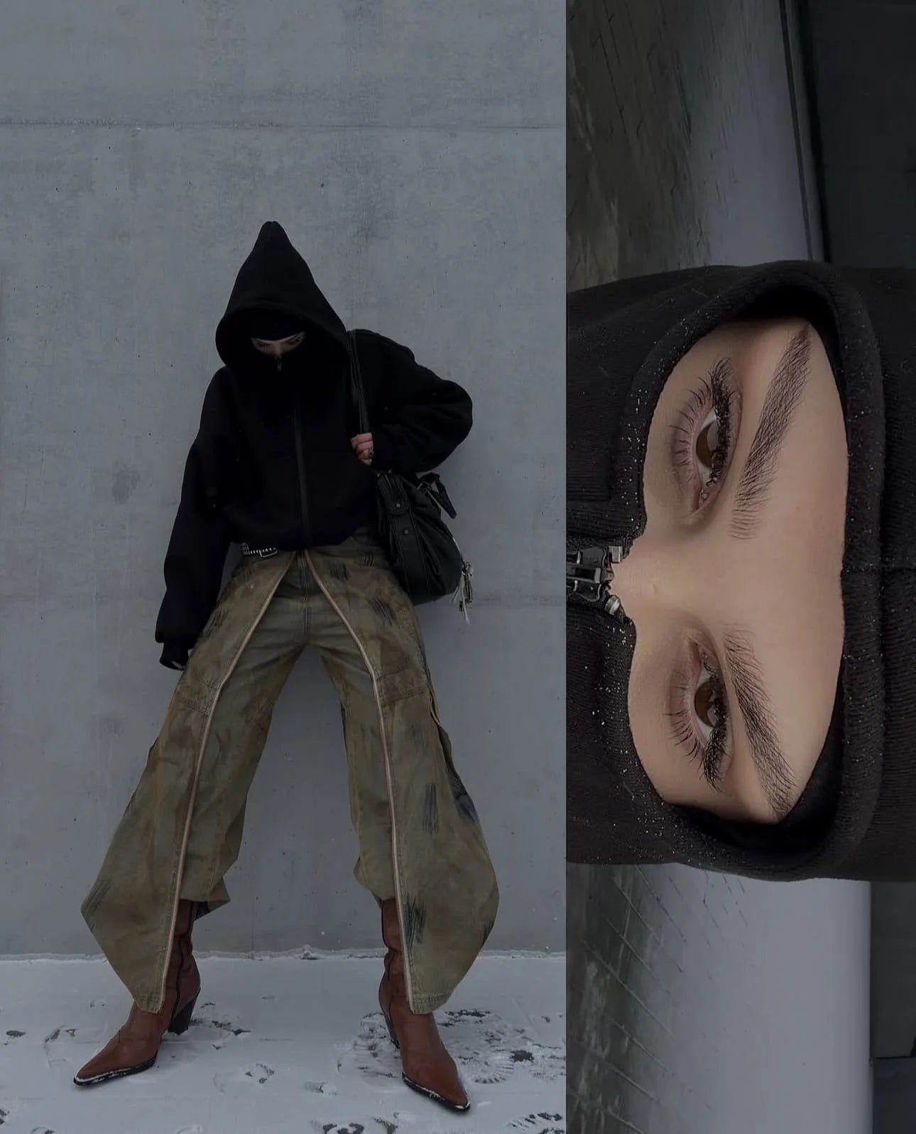 Buy balaclava hoodie India – LZRUS oversized balaclava zip hoodie streetwear full outfit buy online