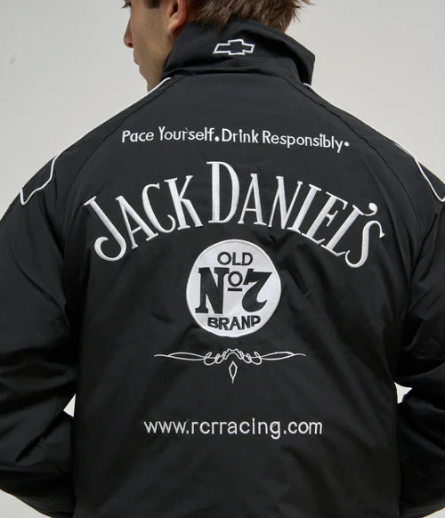 Jack Daniels NASCAR jacket India – vintage motorsport patchwork whiskey brand embroidered racing jacket LZRUS