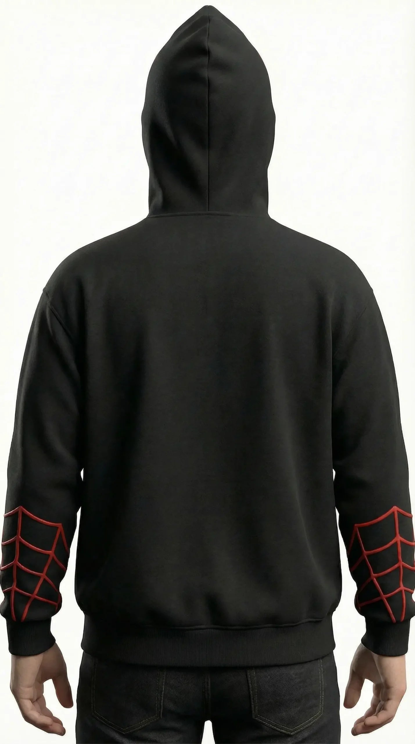 Miles Morales black hoodie India – LZRUS black spiderman zip up oversized streetwear fit full outfit lifestyle look